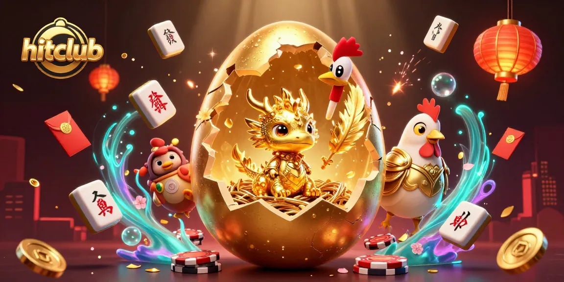 Experience thrilling gaming at hitclub with a golden dragon and vibrant casino elements.