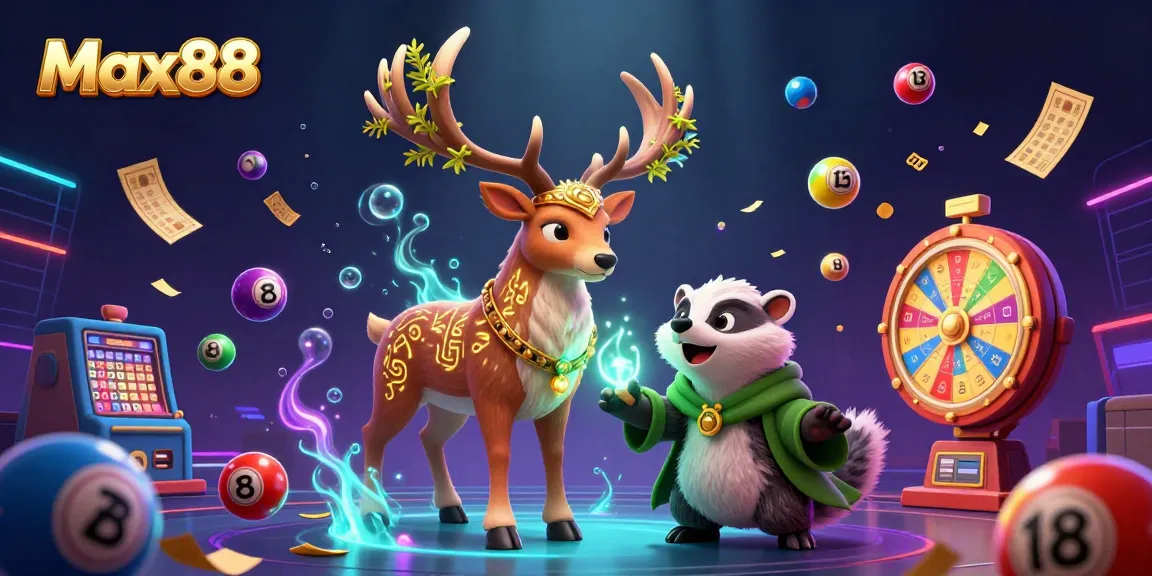 Engage in thrilling gameplay at Max88 with vibrant casino elements and enchanting characters in a dynamic scene.