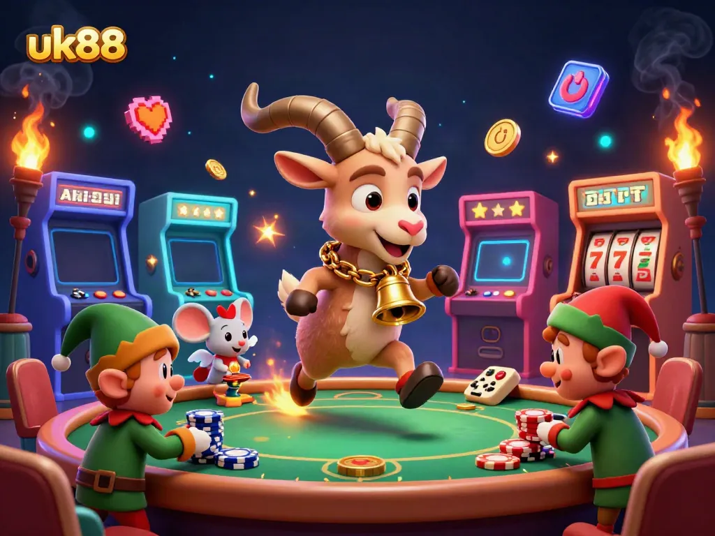 Experience the thrill of gaming at uk88's unique casino with animated characters and vibrant scenes.