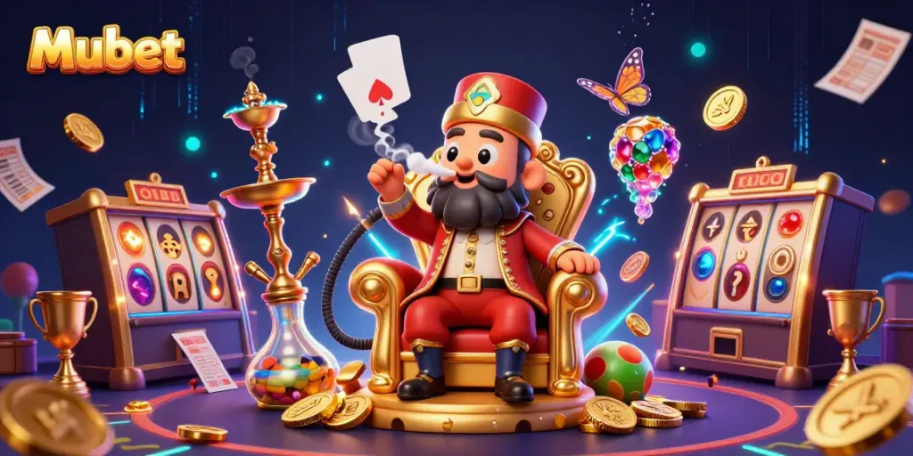 Experience the exciting world of Mubet’s gaming with vibrant characters and thrilling casino elements.