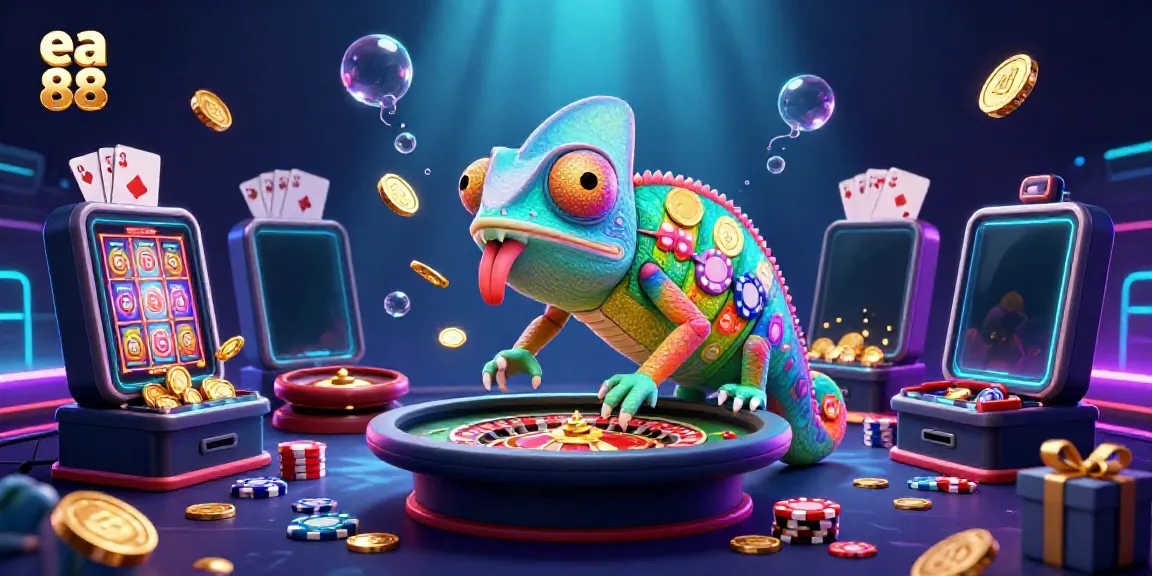 Engage with the vibrant casino scene featuring the ea 88 chameleon owner surrounded by exciting gambling elements.