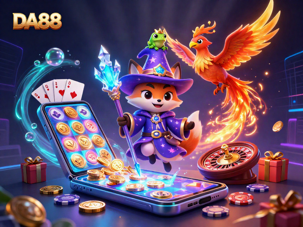 Engage in thrilling wins with DA88 as a mystical fox and phoenix reveal exciting games.