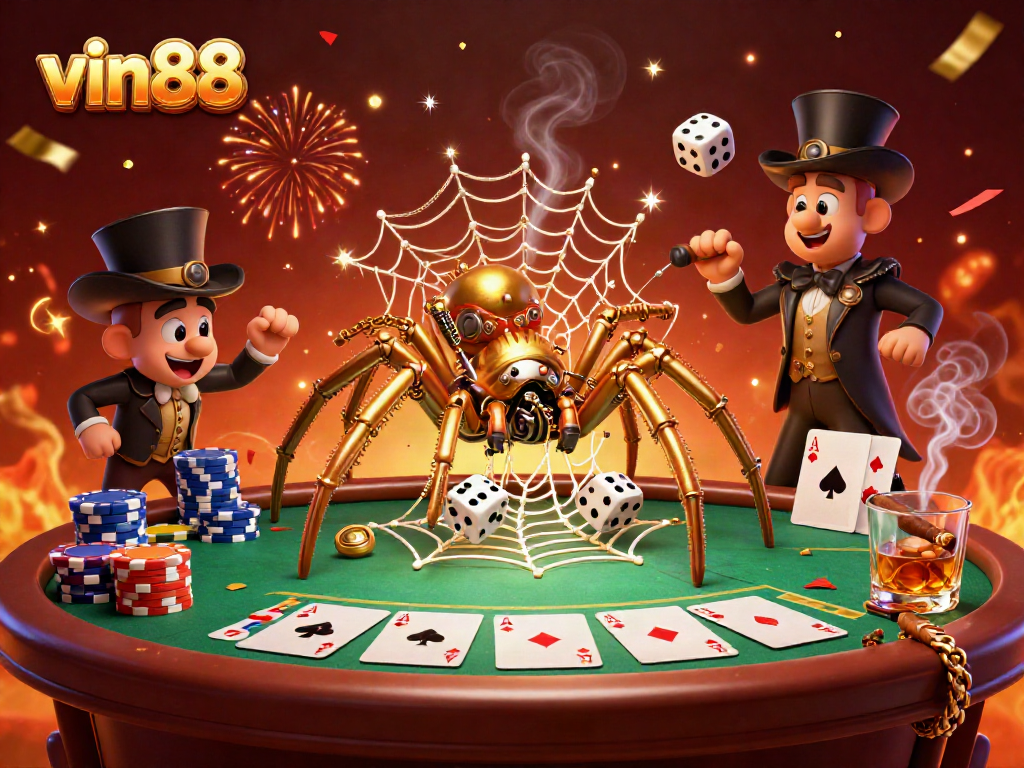 Win big with vin88 at the steampunk casino, where luck meets strategy in this immersive visual.