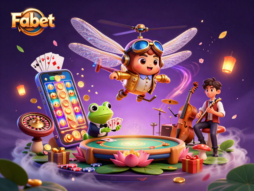 Engage with Fabet's thrilling casino experience featuring vibrant characters at play.