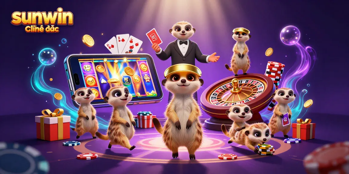 Engage in thrilling action with sunwin chính thức at a vibrant meerkat casino, showcasing colorful slots and dynamic gaming.